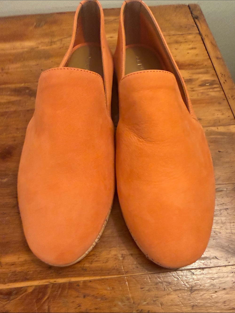 AEROSOLES Orange Nubuck Women's Slip-On Loafers - 8.5W